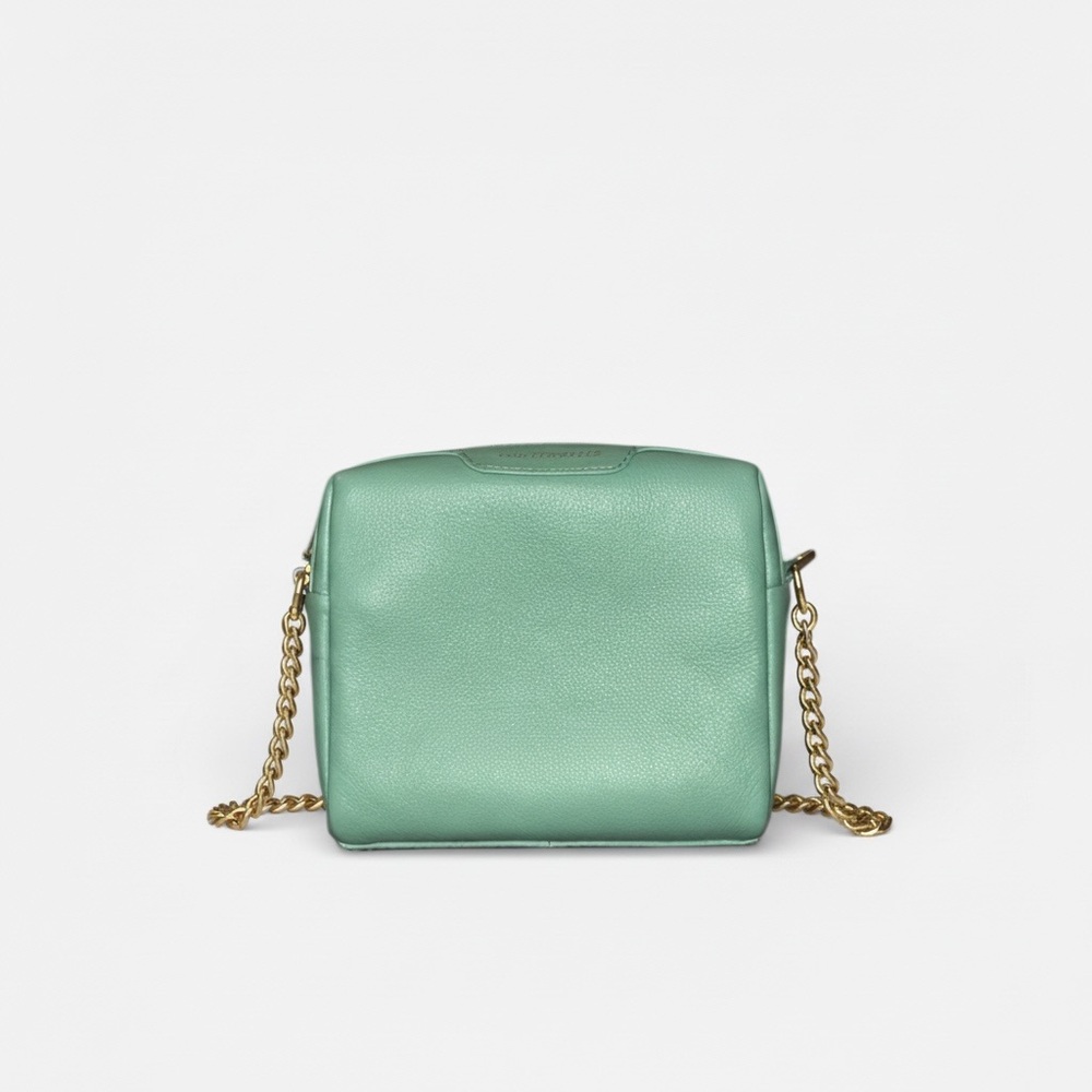 🐬 {PRICE FIRM} Paul Costelloe MAYO Leather Crossbody Bag ~ Mint Green - Picture 2 of 9